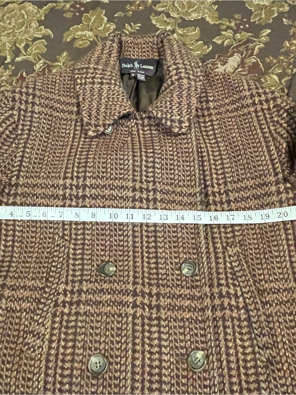 Vintage Ralph Lauren Purple Label Wool Glen Plaid Jacket Size 6 - Picture 11 of 13